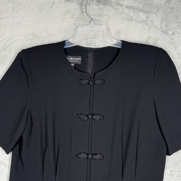 Debra Michaels Dress Women 12 Black Neutral Minimalist Business Party Vintage - Picture 5 of 9